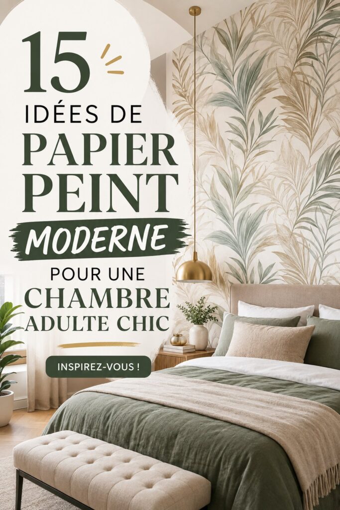 Un salon moderne avec du papier peint chic et élégant dans des tons neutres.