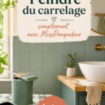 Un carrelage peint récemment dans une cuisine