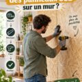 Intérieur chaleureux avec des panneaux OSB sur le mur, illustrant un projet DIY réussi.