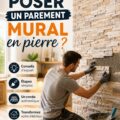Un salon moderne avec un parement mural en pierre chaleureuse