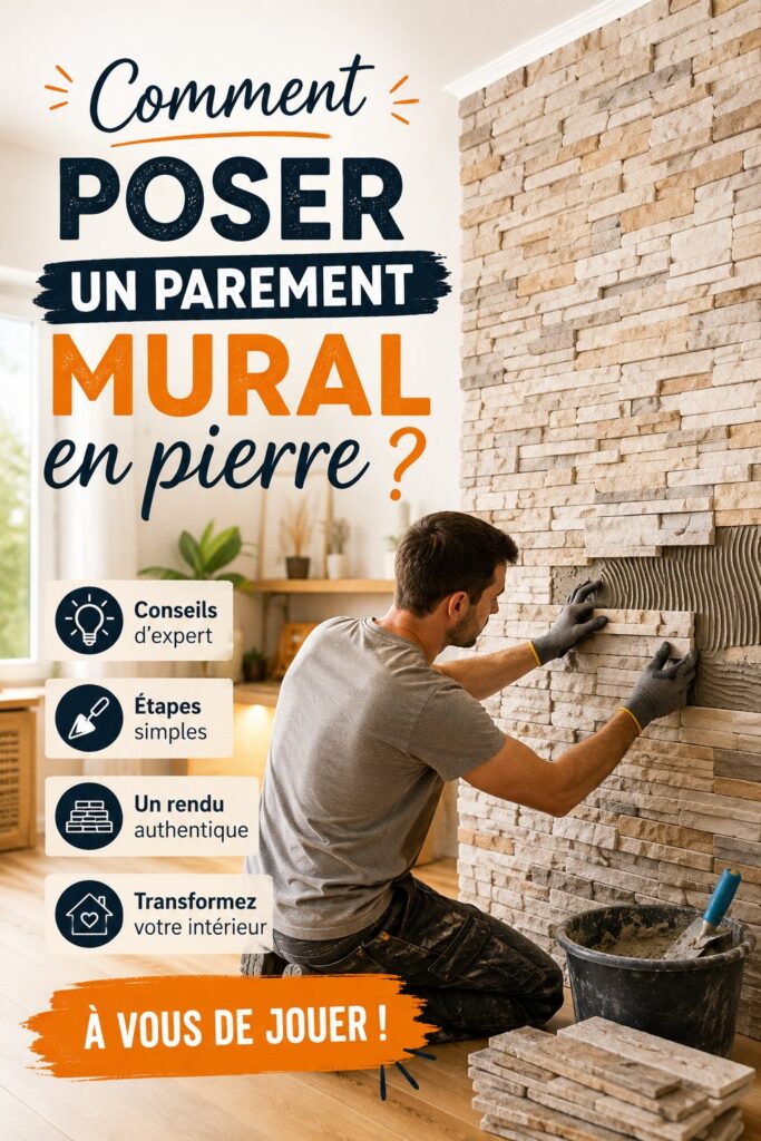 Un salon moderne avec un parement mural en pierre chaleureuse