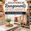 Dressing moderne bien organisé avec des solutions de rangement intelligentes