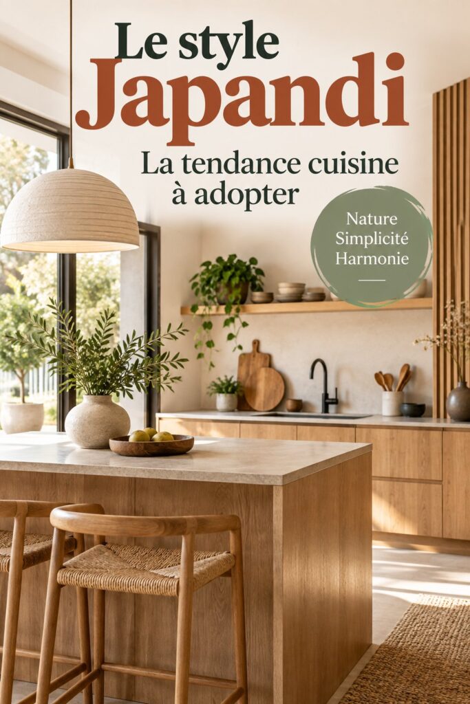 Cuisine au style Japandi alliant esthétique scandinave et touches japonaises