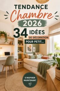 Une petite chambre moderne et chaleureuse avec des touches de couleur et décorations DIY