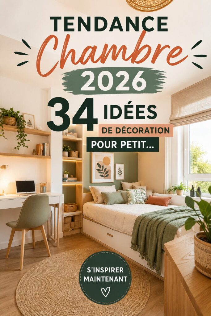 Une petite chambre moderne et chaleureuse avec des touches de couleur et décorations DIY