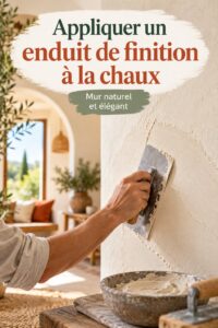 Un mur récemment enduit à la chaux apportant chaleur et style à une pièce.