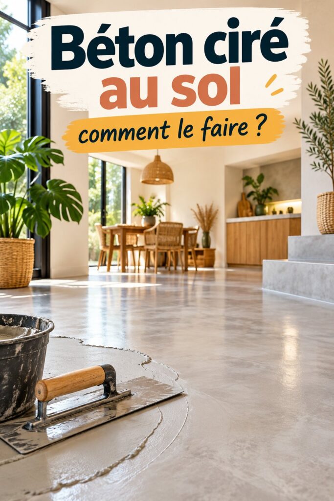 Sol en béton ciré dans un intérieur moderne, chaleureux et convivial