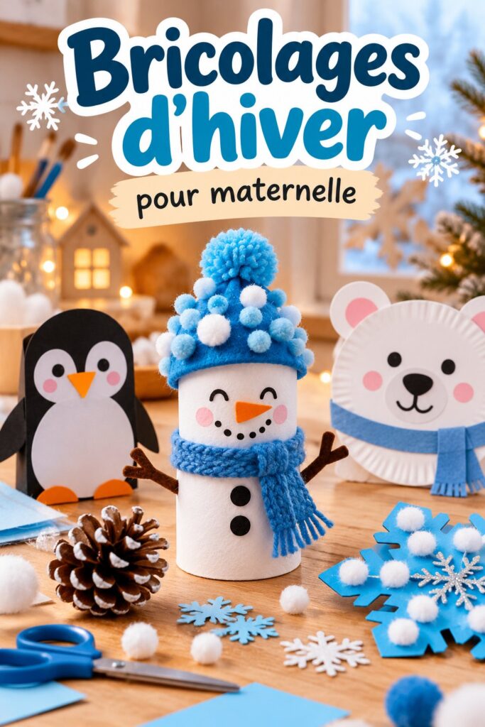 Bricolages d'hiver colorés et créatifs réalisés par des enfants