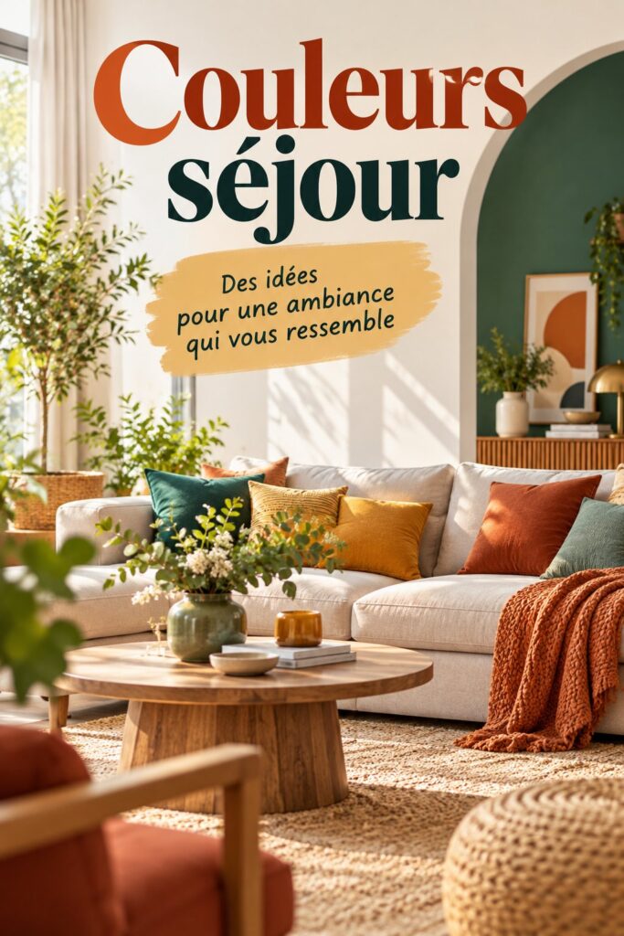 Un séjour moderne avec des couleurs harmonieuses et accueillantes