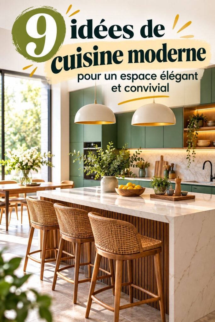 Cuisine moderne et conviviale avec un îlot central accueillant