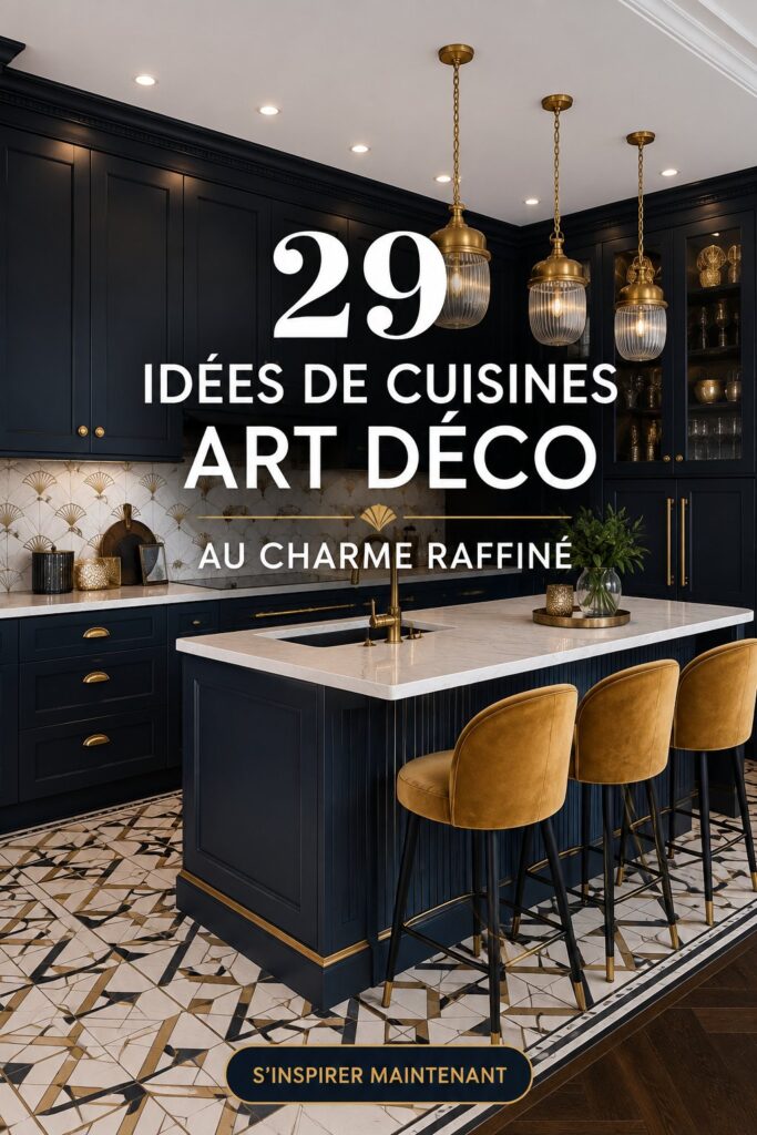 Cuisine moderne de style Art Déco avec des éléments luxueux