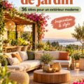 Terrasse de jardin décorée avec des meubles modernes et des plantes luxuriantes