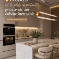 Cuisine moderne au design pratique avec des éléments chaleureux et fonctionnels.
