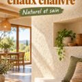 Enduit chaux-chanvre appliqué sur un mur intérieur chaleureux et naturel