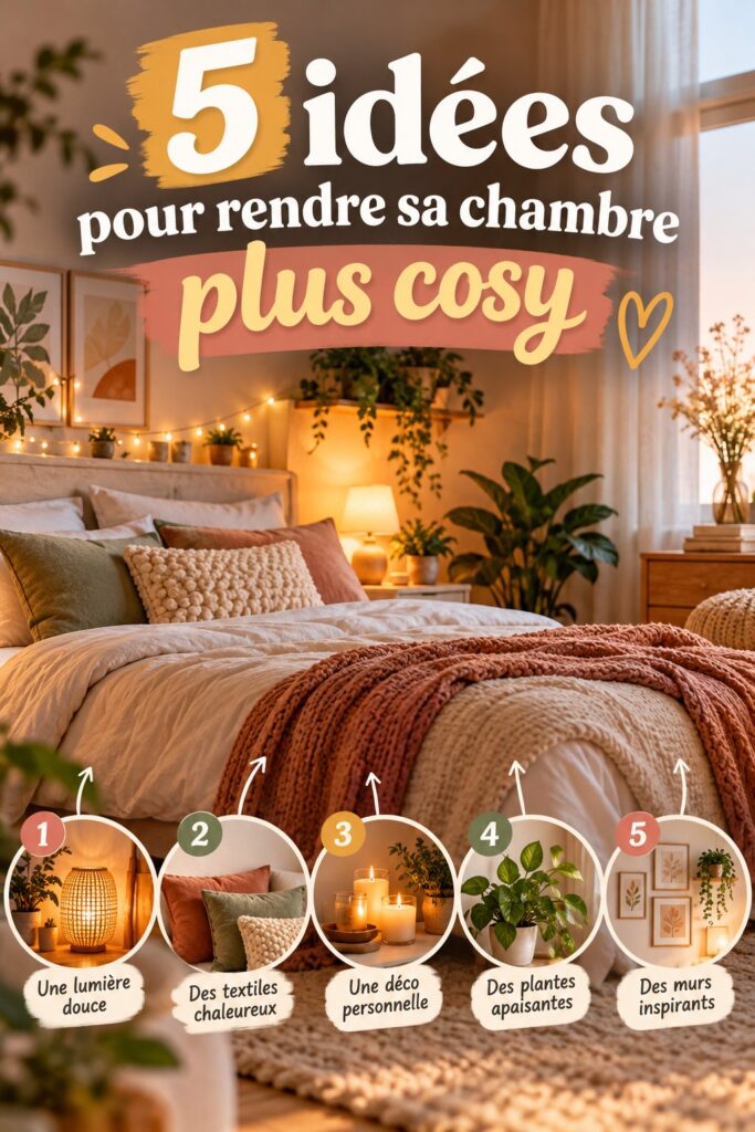 Chambre cosi avec des couleurs chaudes et lumineuses
