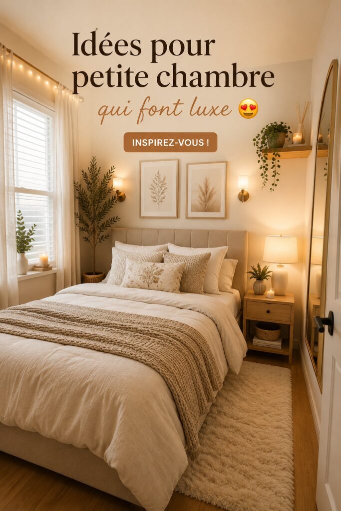 Chambre élégante avec des couleurs douces et un mobilier moderne, créant une ambiance luxueuse.