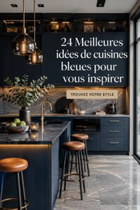 Cuisine moderne avec des éléments de design bleu