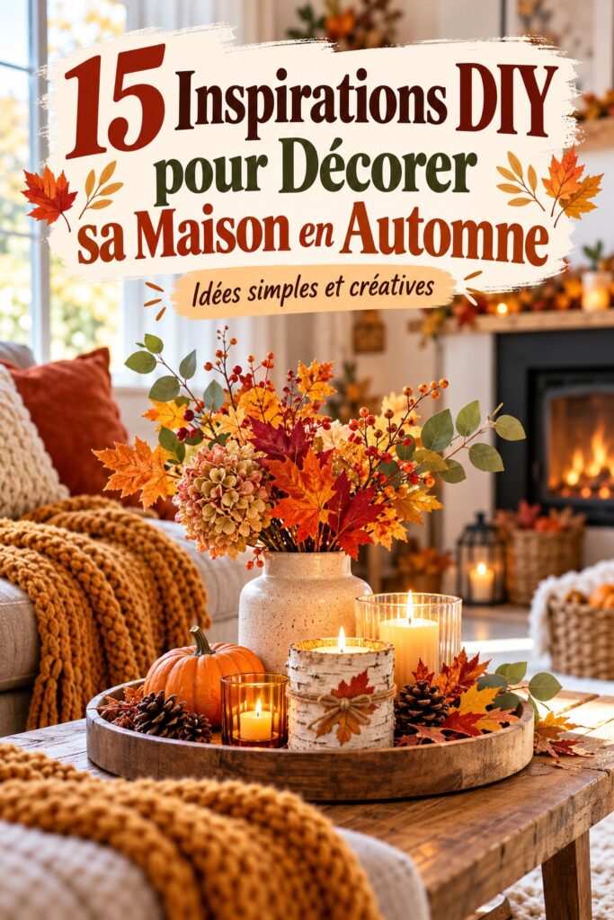 Une maison décorée d'inspirations DIY pour l'automne, avec des éléments naturels.