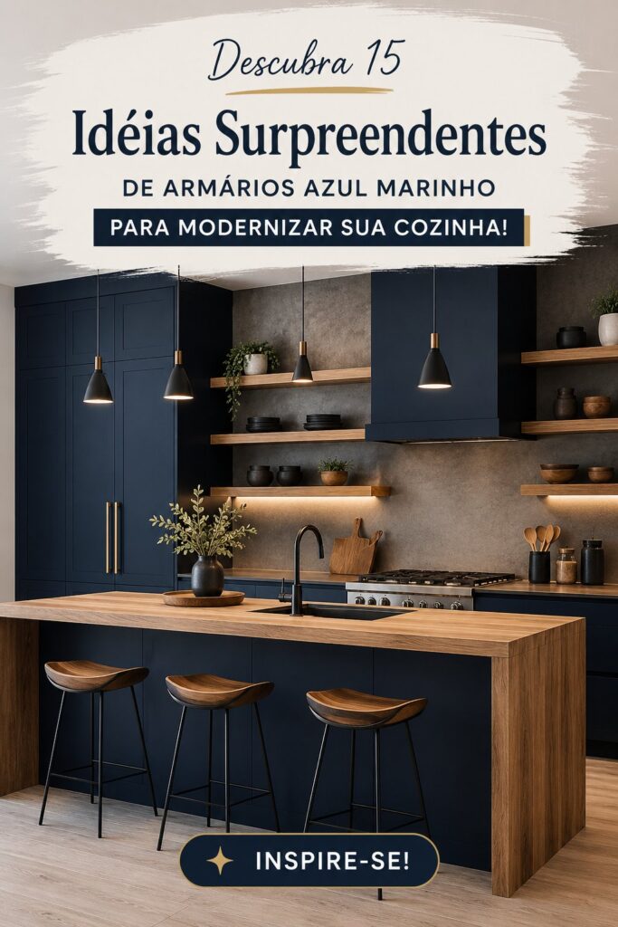 Une cuisine modernisée avec des armoires bleu marine