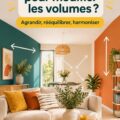 Chambre moderne avec des murs peints aux couleurs qui modifient la perception de l'espace.