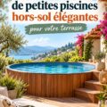 une petite piscine hors-sol élégante dans un jardin contemporain