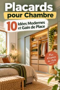 Placard moderne et fonctionnel dans une chambre contemporaine, offrant un gain de place.