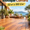 Terrasse en bois cumaru réalisée dans un jardin accueillant