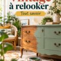 Meuble vintage relooké avec des couleurs modernes et une finition soignée