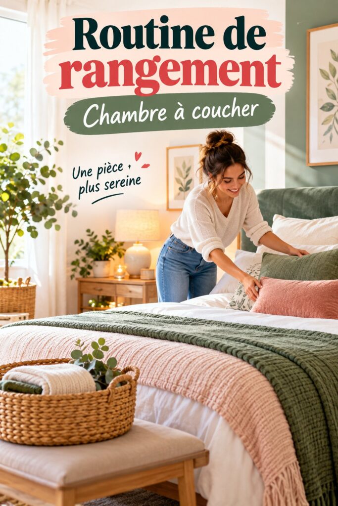 Chambre à coucher bien rangée et organisée