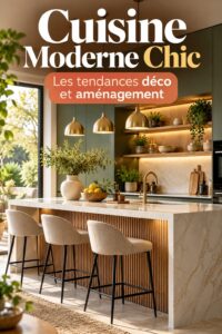 Cuisine moderne avec des couleurs tendances et un aménagement chic en 2026