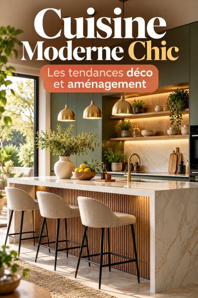 Cuisine moderne avec des couleurs tendances et un aménagement chic en 2026