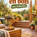Terrasse en bois aménagée avec des plantes et du mobilier confortable